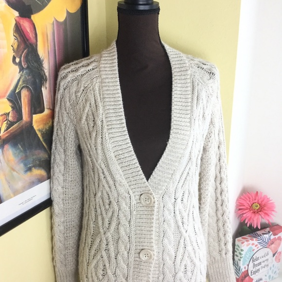 Zara Chunky Cable Knit Cardigan Size S - Picture 5 of 7